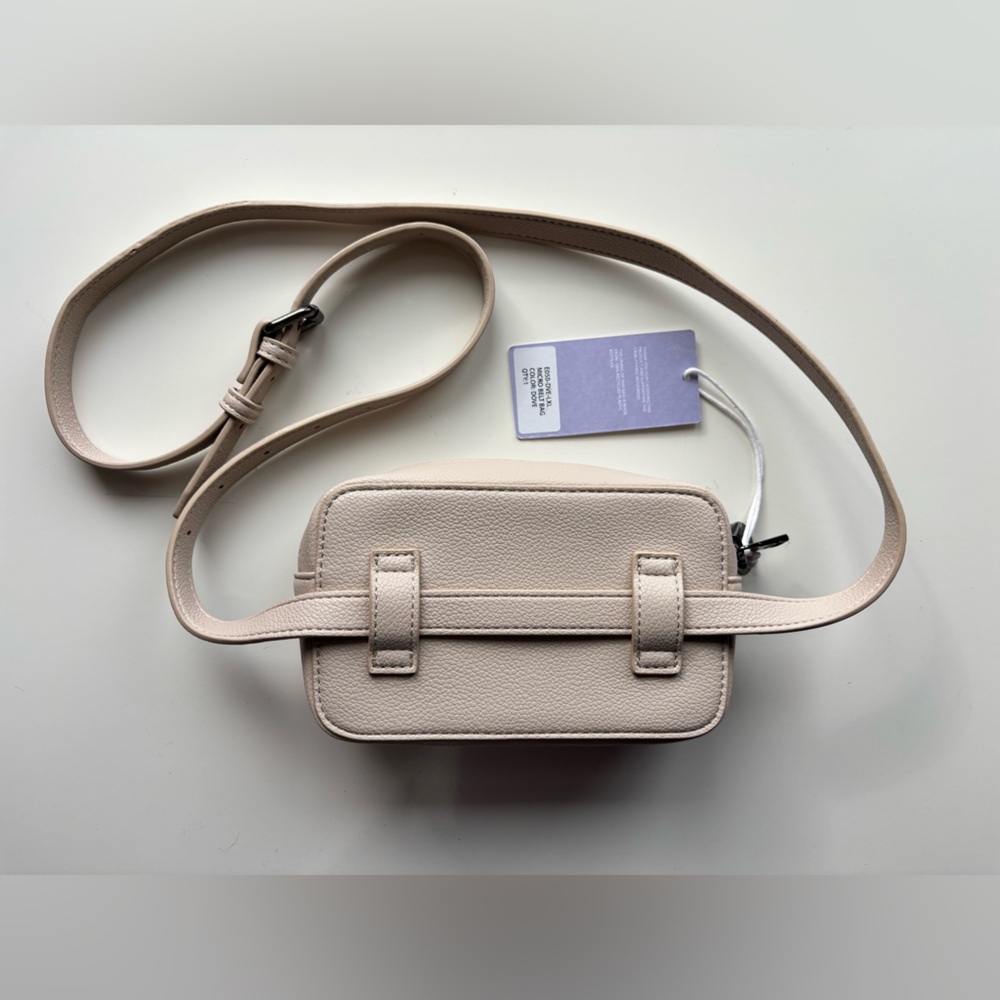 ELA JILLY BOX Micro Belt Bag Crossbody in Dove Pebble NWT - Picture 2 of 9